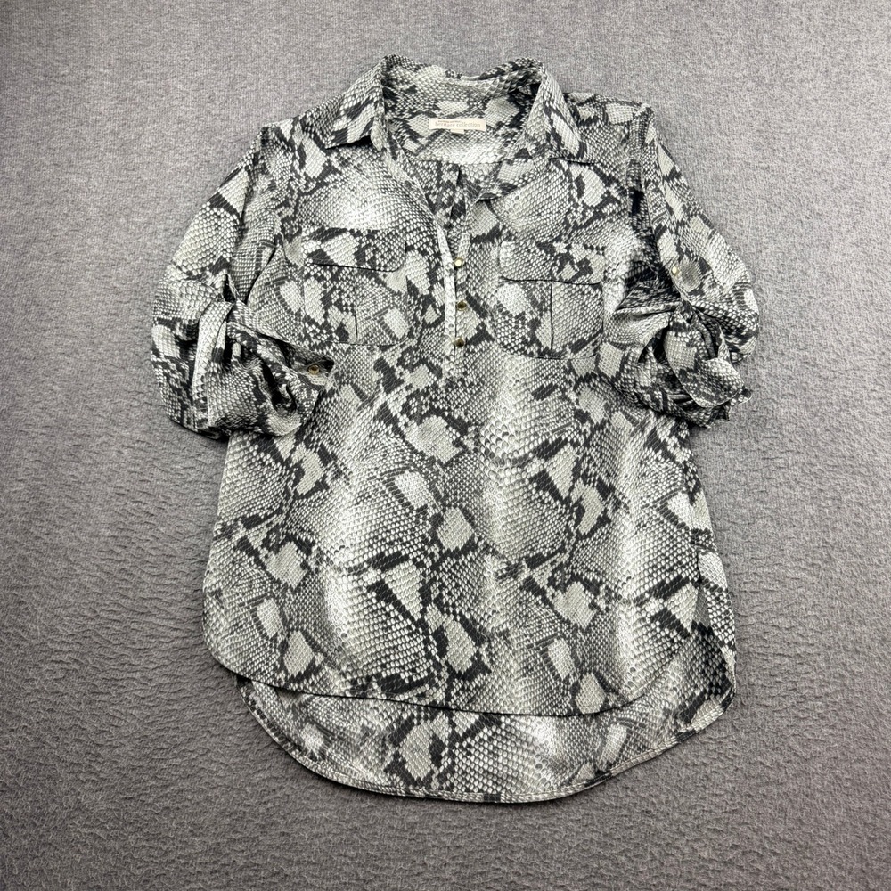 Banana Republic Heritage Collection Snakeskin Women's S‎ Small Print Blouse Gray